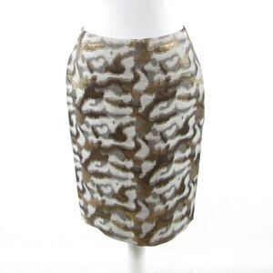 Talbots gray geometric A-line skirt 4P